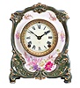 Ansonia Clock Co., New York, "La Tour", Royal Bonn, 8 day, time and strike, spring brass movement porcelain mantel clock.