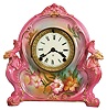 Ansonia Clock Co., New York, "La Charny" shelf clock with a spring driven, 8 day, time and strike movement in a Royal Bonn porcelain case.