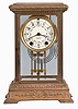 Seth Thomas Clock Co., Thomaston, Conn., "Empire No. 18", 8 day, time and strike, spring brass movement crystal regulator mantel clock.