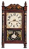 Riley Whiting, Winchester, Conn., 30 hour, time and strike, weight wood movement half column & splat shelf clock.