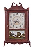 Seth Thomas, Plymouth, Conn., 30 hour, time and strike, weight wood movement off-center pillar & scroll shelf clock.