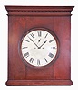 Clocks- 2 (Two) Electromechanical Wall: (1) Sempire Clock Company, St. Louis with F. L. Gregory patented electromechanical movement in a red mahogany case with a 12 inch painted metal dial; (2) Rempe Manufacturing Co., Danville, PA, self-winding battery wall timepiece in an oak case, c1904.