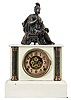 F. Kroeber Clock Co., New York, "Ivory No. 2", 8 day, time and strike, spring brass movement enameled iron mantel clock.