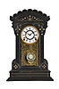 F. Kroeber Clock Co., New York, "Jamestown", 8 day, time and strike, spring brass movement shelf clock.
