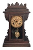 Clocks- 3 (Three): (1) Sessions Clock Co., Forestville, Conn., 8 day, time and strike, spring brass movement shelf clock, c. 1900; (2) William L. Gilbert Clock Co., Winsted, Conn., "Boston", 8 day, time and strike, spring brass movement shelf clock, c1900 (3) William L. Gilbert Clock Co., Winsted, Conn., "Leopard", 8 day, time and strike, spring brass movement shelf clock, c1891