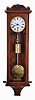 Austria, early 19th century 1-weight timepiece in a miniature Biedermeier "Dachluhr" case with original top trim; milk glass dial 2.7 in. diameter and with cast brass engine patterned bezel, duration 3+ days.