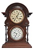 Welch, Spring & Co., Bristol, Conn., "Wagner, Mantel, B.W.", 8 day, time and strike, spring brass movement double dial calendar clock.