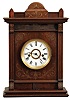 E. N. Welch Mfg. Co., Forestville, Conn., "Cabinet No. 3", 8 day, time and strike, spring "Patti"-style brass movement mantel clock.