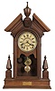 Seth Thomas Clock Co., Thomaston, Conn., unidentified shelf clock with a spring driven, 8 day, time and strike lyre movement in a walnut case.