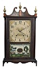 E. Terry & Sons, Plymouth, Conn., 30 hour, time and strike, weight wood movement pillar & scroll shelf clock.