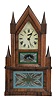 Elisha Manross, Bristol, Conn. steeple on frame shelf clock with an 8 day fusee time and strike Ives-style rivited strap brass movement in a rosewood veneered case.