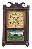 Jerome's & Darrow, Bristol, Conn., 30 hour, time and strike, weight wood movement carved column and Jester top shelf clock.