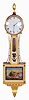 R.L. Turner, Haverhill, Mass., 8 day, weight brass movement gold front Patent or banjo timepiece.