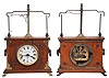 Clocks- 2 (Two) original Jerome & Co. [New Haven] flying pendulum clocks, one less dial & lead ball, the other complete