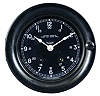 Seth Thomas Clock Co., Thomaston, Conn., for Ingalls Shipbuilding Corporation, Pascagoula, MS., ship's clock, 8 day, time and strike, spring driven 11 jewel movement in metal case with black wrinkle finish, hinged phenolic bezel, and 5 inch dial with white hands and numerals.