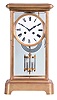 Large Crystal Regulator, Paris, with brass and beveled glass case, porcelain roman numeral dial with "R-A" regulation at the XII, eight-day spring powered round movement marked "H & F/Paris" with countwheel hour strike on a gong and two-jar mercury temperature compensated pendulum.