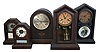 Clocks- 15 (Fifteen) American and European shelf clocks: including a Seth Thomas "Sonora" chime clock, two 30-hour cottage clocks, two Ingraham "Doric" clocks, a Junghans electro-mechanical clock, a brass-cased French clock sold by Tilden Thurber Co., a weight driven ogee clock, a sharp gothic clock, a French time-only mantel clock, a modern chiming bracket clock, two 30-hour clocks by Chauncey Jerome, a small pillar & scroll clock, and a wall clock by the Self-Winding Clock Company.