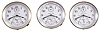Clocks- 3 (Three) Chronometers Hamilton Watch Co., Lancaster, Penn., model 21 marine chronometers and bowls, 14 jewel, key wind and set, straight line damascened nickel plate movement with spring detent escapement and chronometer balance with helical balance spring, Arabic numerals on silvered metal dial with wind indicator, black painted steel spade and poker hands, serial numbers N2880, N2675, N872.