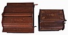 American mechanical organettes- 2 (Two): (1) "The Mechanical Cabinetto", plays large 14 inch wide paper rolls, in a walnut case with gold stenciling; (2) " The Musette", and made by the Mechanical Organette Co., of Newark, NJ, this unit playing small paper rolls that are 3 1/2 inches wide with narrow perforations.