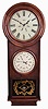 L. F. & W. W. Carter, Bristol, Conn., 8 day, time and strike, spring driven, brass movement double dial calendar wall clock.