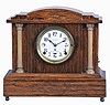 Seth Thomas Clock Co., Thomaston, Conn., "Chime Clock No. 1" shelf clock with a spring driven, 8 day time and 4 Bell Sonora strike movement in an adamantine mahogany finished case.