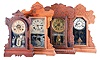 Clocks- 8 (Eight) Mantel and Parlor: assorted 8 day, time and strike, two with alarm, in wood cases by makers including Sessions, Welch, Waterbury, Seth Thomas, Ingraham, and New Haven.