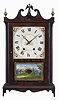 Mark Leavenworth, Waterbury, Conn. 30 hour, time and strike, weight wood movement pillar & scroll shelf clock.
