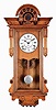 Seth Thomas Clock Co., Thomaston, Conn., "Panama" model wall clock in oak, 8 day time and gong strike