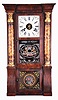 Seth Thomas Clock Co., Plymouth Hollow, Conn., outstanding "LARGE MAHOGANY SHELL COLUMN", or column and cornice shelf clock, 2-weight, 8 day.