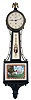 Clocks- 2 (Two) Wall Hanging Electric: (1) Image Time Inc., Perryopolis, Penn., Yuengling beer advertising clock, plug-in electric with continuous sweep seconds, 15 inch dial surrounded by white neon in a red metal case; (2) Waltham Watch Co., Waltham, Mass., miniature banjo clock, plug-in electric with tablets featuring George Washington and Mt. Vernon.