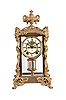 Ansonia Clock Co., New York, "Viscount", 8 day, time and strike, spring brass movement crystal regulator mantel clock.