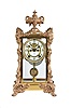 Ansonia Clock Co., New York, "Marchioness", 8 day, time and strike, spring brass movement with brilliant surround dial crystal regulator mantel clock.