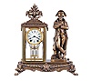 Seth Thomas Clock Co., Thomaston, Conn., "Emperor", 15 day, time and strike, spring brass movement crystal regulator mantel clock with figure of Napoleon.