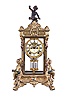 Ansonia Clock Co., New York, "Peerless", 8 day, time and strike brass movement crystal regulator mantel clock.