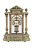 Ansonia Clock Co., New York, "Gonfalon", 8 day, time and strike, spring brass movement crystal regulator mantel clock.