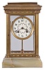 Vermont Clock Co., Fairhaven, Vermont, 8 day, time and strike, spring brass lever movement crystal regulator mantel clock.