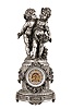 Ansonia Clock Co., New York, "Florida" base and figural "Group No. 1089" shelf clock, 8 day, time and strike, spring brass movement