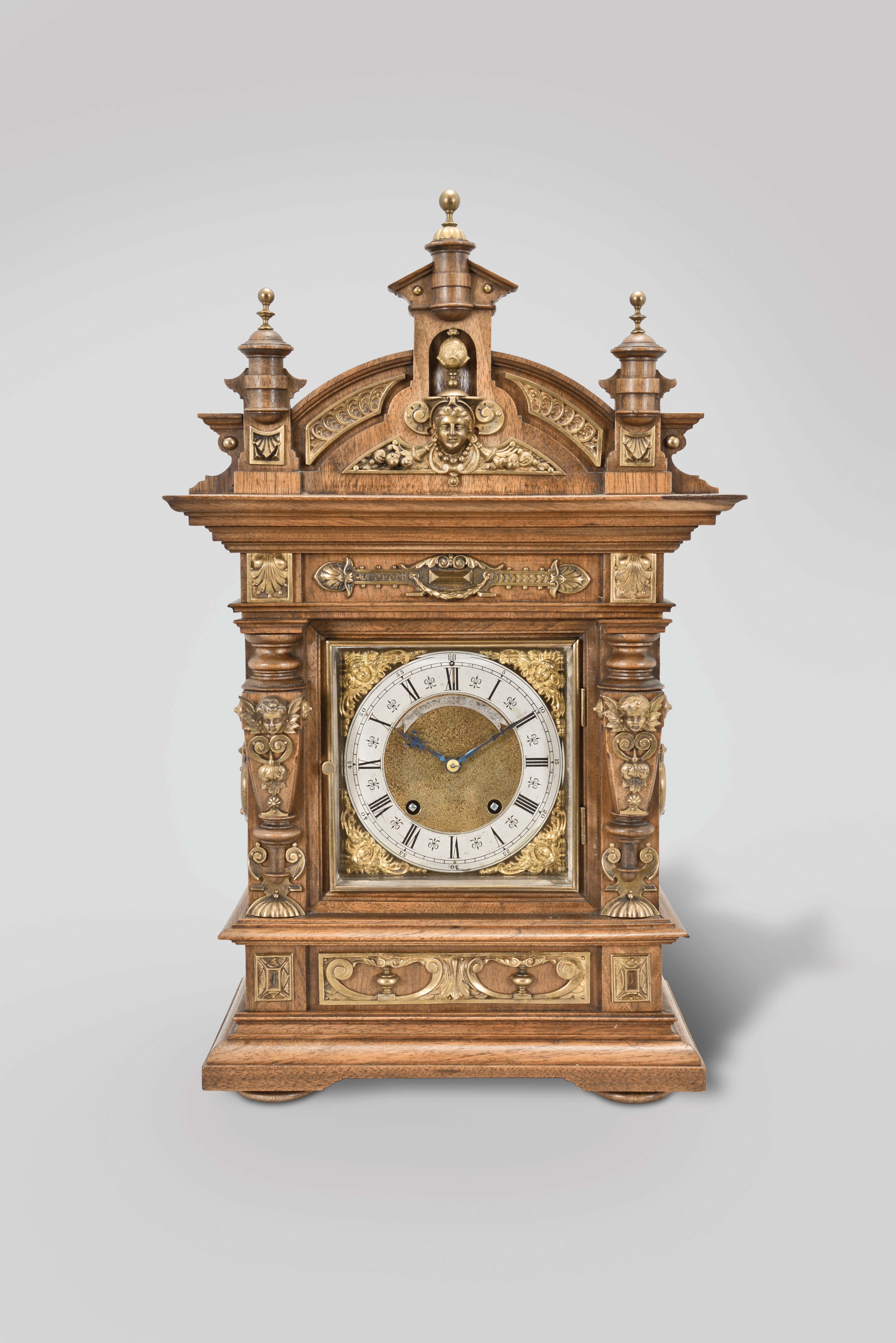 Germany, Lenzkirch for L. Charvel Aine &amp; Cie, Lyon, "Model 131", 8 day, time and strike, spring brass movement bracket clock striking on two hammers. — Antique Clocks Price Guide