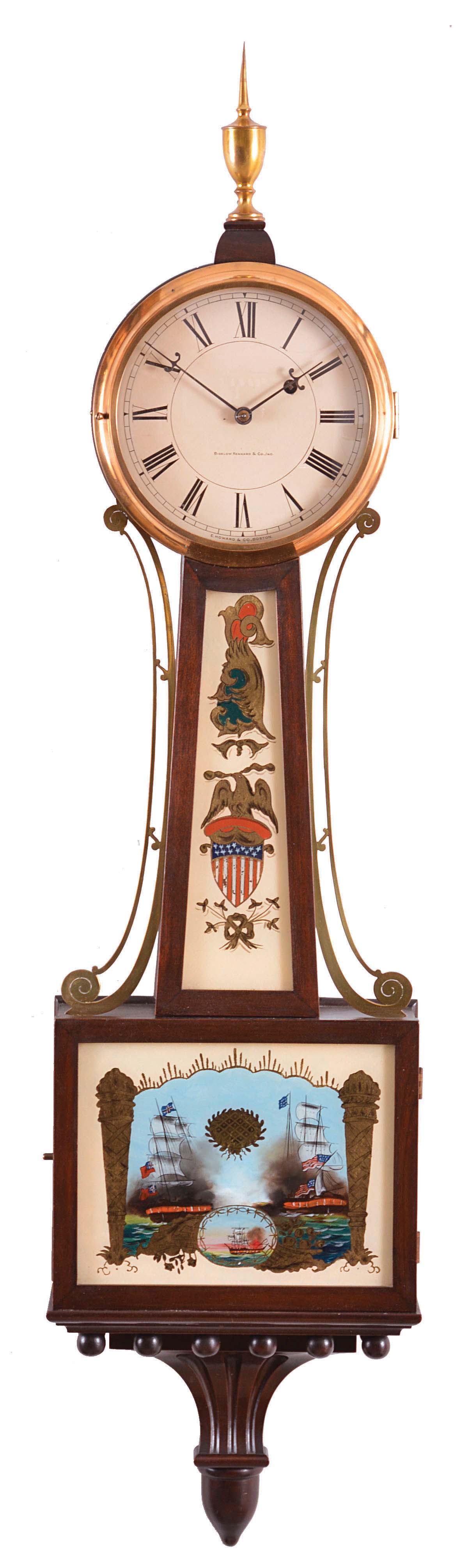 E. Howard &amp; Co., Boston, Mass., 8 day, weight brass weight driven movement patent or banjo timepiece retailed by Bigelow, Kennard &amp; Co., Inc. — Antique Clocks Price Guide