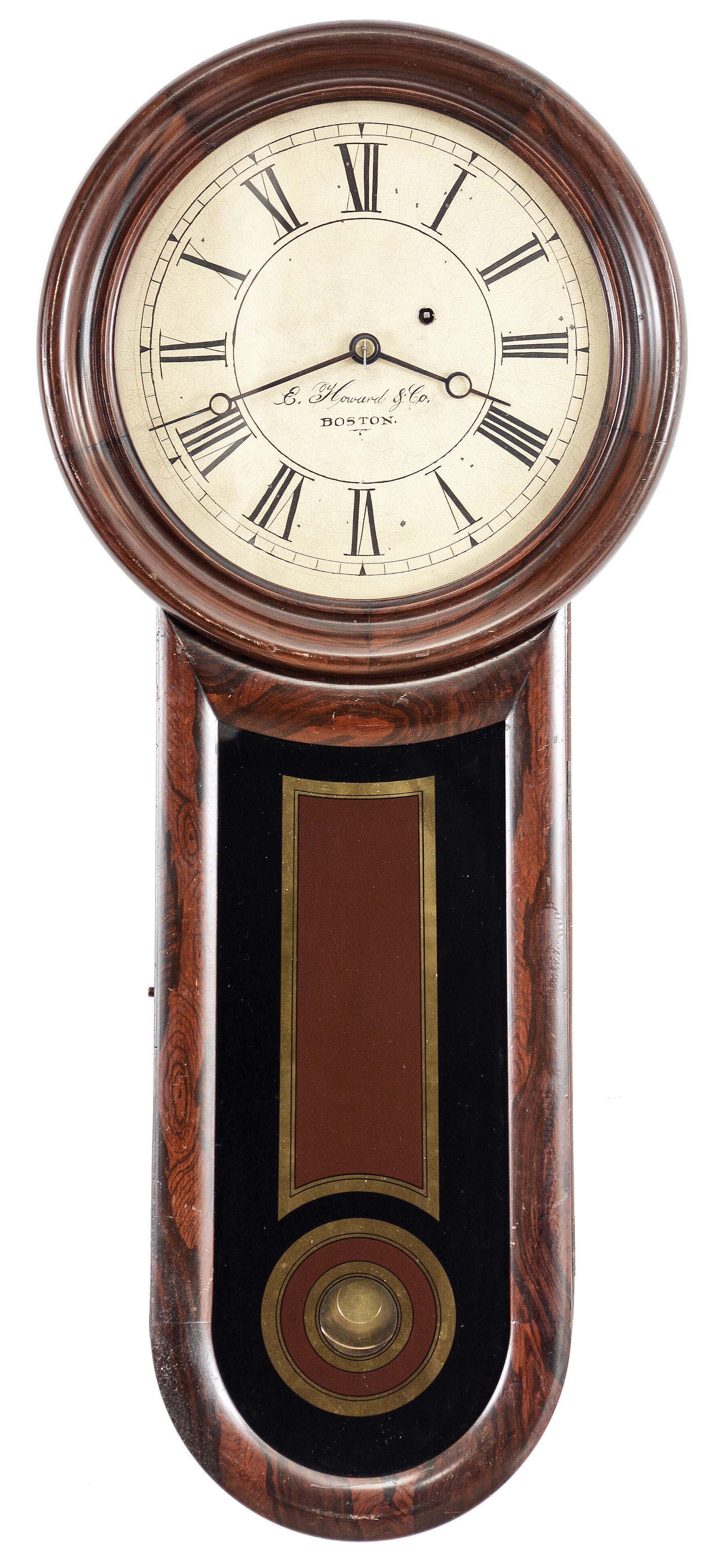 E. Howard &amp; Co., Boston, Mass., "No. 11 Regulator" or "Keyhole", 8 day, weight driven brass movement wall timepiece. — Antique Clocks Price Guide