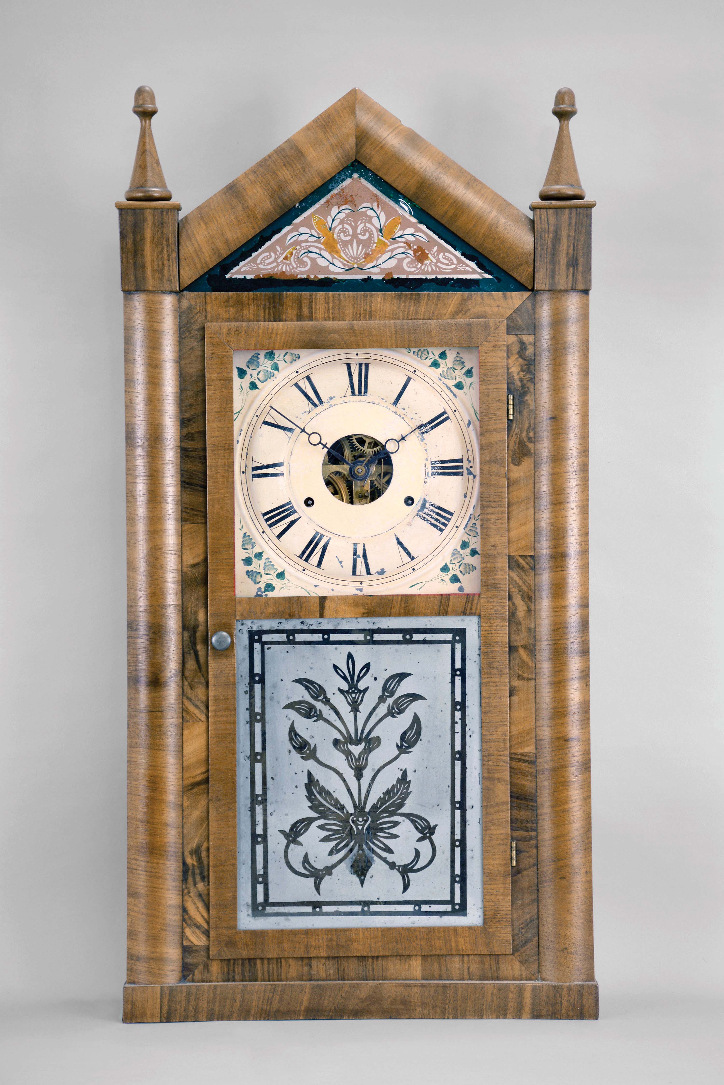 Seth Thomas Clock Co., Plymouth Hollow Hollow, Conn., 30 hour, time and strike, weight brass movement "Steeple" shelf clock. — Antique Clocks Price Guide