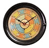 Seth Thomas Clock Co., Thomaston, Conn., "Operations Room Plotting Clock" or sector/radio room clock, 8 day, time only, spring-driven, balance wheel movement with center seconds in a black phenolic case with 8 inch polychrome dial that was used by the military, in conjunction with radar and observers, to track the movements of enemy aircraft.