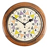 F.W. Elliot, England, "Royal Air Force Operations Room Plotting Clock" or sector/radio room style clock, 8 day, time only, spring-driven, fusee movement in a beech case with polychrome painted metal dial that was used in conjunction with observations and radar to track and intercept enemy aircraft during the World War II.