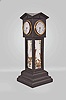Blumberg and Co. Ltd., Paris & London, a four dial, architectural, tower form clock, the ebonized case with deeply molded, stepped base, supporting cavetto molded frames containing beveled mirrors with polychrome painted floral ornament, and surmounted by a cube with pedimented top, containing the transmission gearing for four, roman numeral white enamel dials with blued steel Breguet style hands and beveled glasses in brass bezels, the dials signed "Hry. Marc", the base containing an 8 day, timepiece with oval plates and lever platform, the base also bearing an embossed, brass tag marked "Patent Brevete S.G.D.C. Blumberg & Co. Ltd Paris & London"