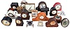 Clocks- 40 (Forty) Desk Clocks: a wide assortment of antique, vintage, and modern desk clocks with makers including Jaccard Freres, New Haven, Lux, Angelus, Semca, Peerless, Kodak, Phinney-Walker, Europa, Linden, Waterbury, DeFrece, Westclox, and others