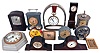 Clocks- 24 (Twenty-four) Small Clocks: large assortment of clocks including many antique and vintage travel clocks, alarm, and novelty clocks by makers such as Kroeber, Seth Thomas, Peerless, Westclox, Ingraham, Bulova, Waltham, and more.