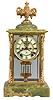 Ansonia Clock Co., New York, "Count", 8 day, time and strike, spring brass movement crystal regulator mantel clock with visible escapement.