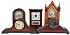 Clocks- 12 (Twelve) Wood Case Mantel: an assortment of 8 day and 30 hour clocks, many striking, with makers including New Haven, Waterbury, Gilbert, Seth Thomas, Atkins, and others in tambour, steeple, walnut parlor, octagon top, cottage and other cases. One tambour case and one steeple case are also included.