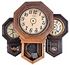 Clocks- 23 (Twenty-three) Wall Clocks: Wide assortment of wall clocks including two "Crusader" clocks, a German-made ship's clock, many modern cuckoos, four schoolhouse clocks, and others.