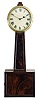 Aaron Willard Jr., Boston, Mass., 8 day, weight driven, brass movement mahogany front patent or banjo timepiece.
